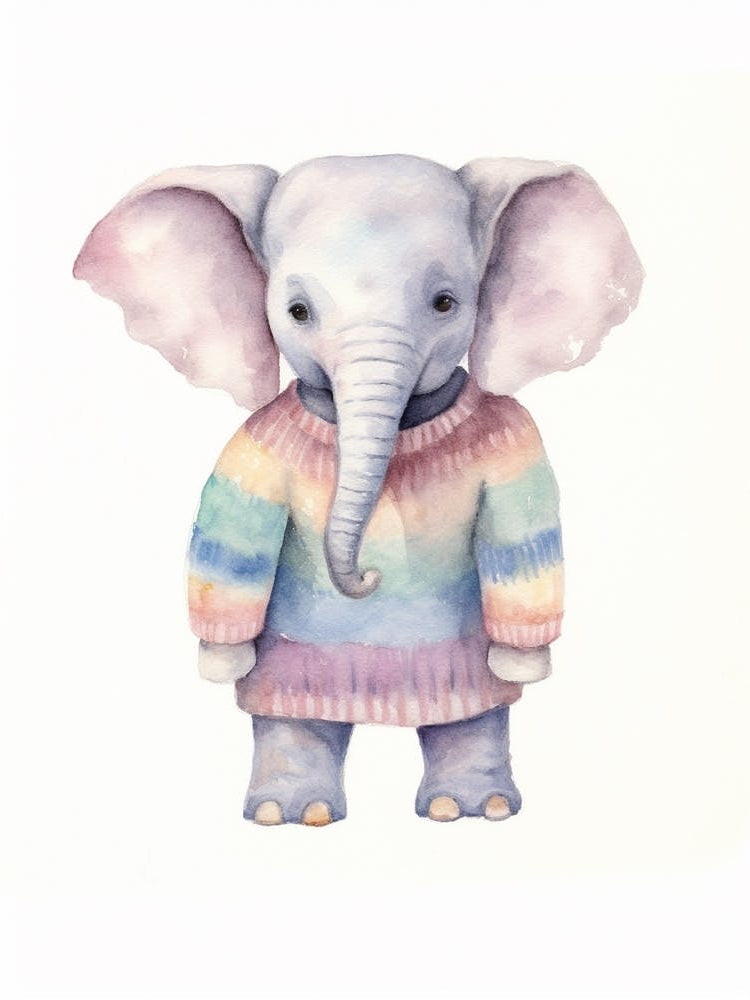 Baby Animal Watercolour Elephant 2