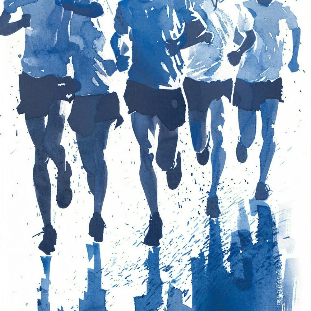 Runners In Blue