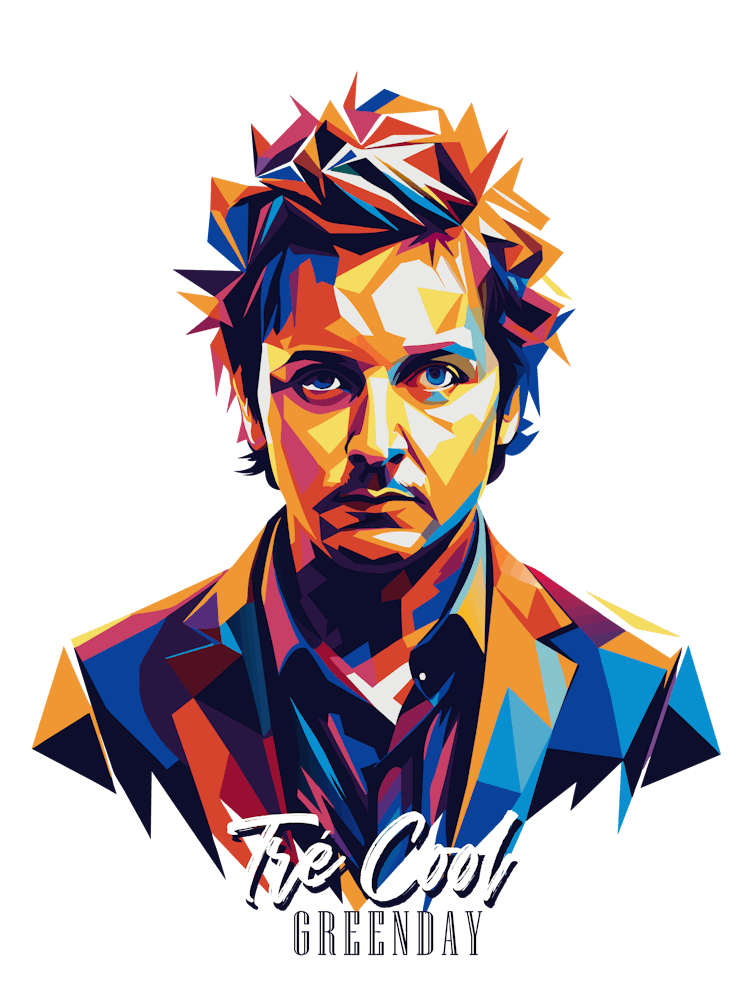 Greenday Tré Cool 1 Portrait Music Icon Style WPAP Pop Art