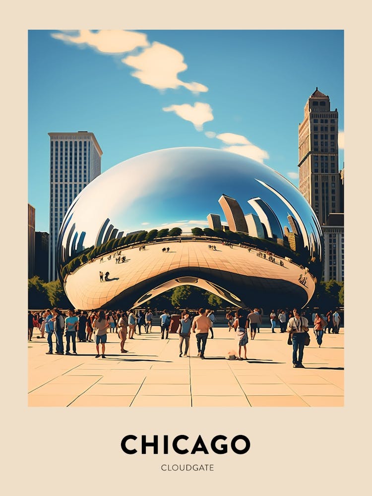 Cloudgate 3 Chicago Travel Poster