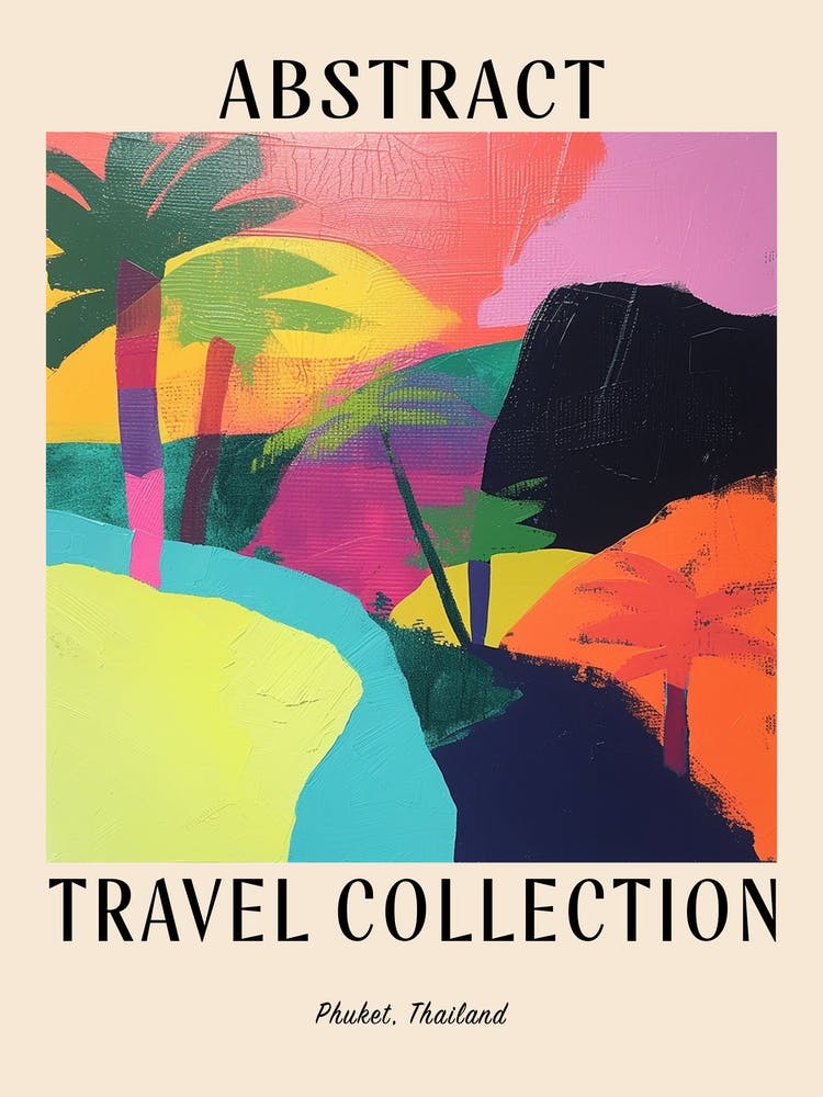 Abstract Travel Collection Poster Phuket Thailand 2