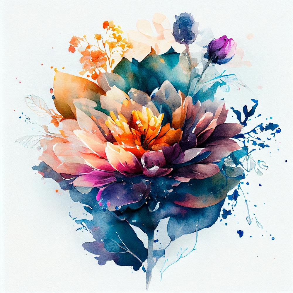 Watercolor Flower Abstract 19