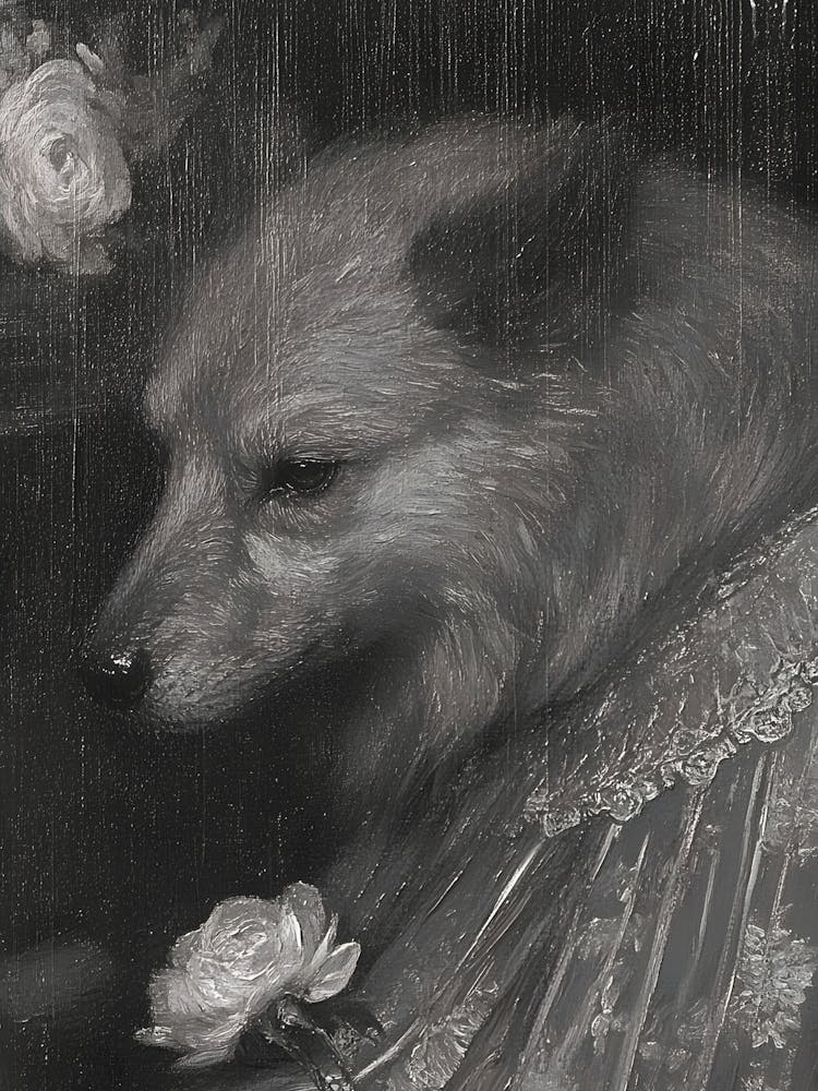 Dog With Roses
