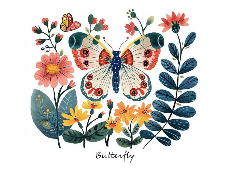 Little Floral Butterfly 3 Poster
