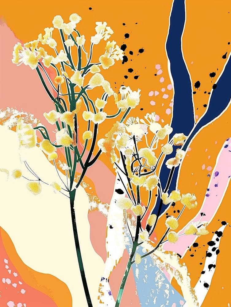Colourful Flower Illustration Gypsophila 1