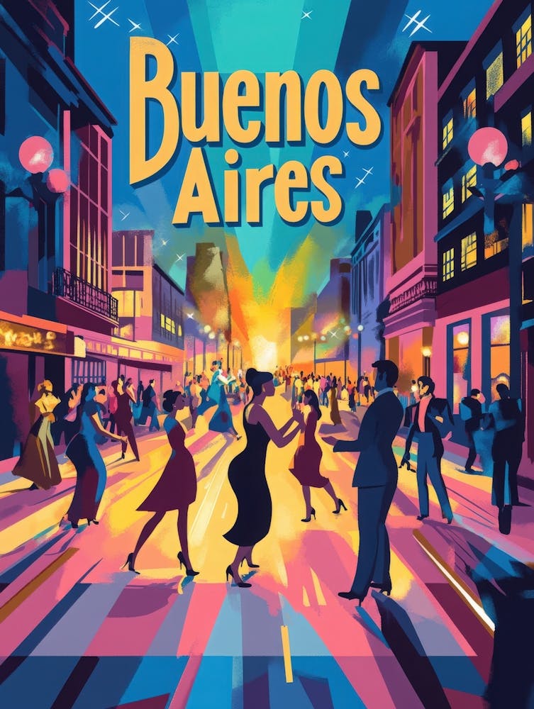Aihrgdesign A 1970s Inspired Travel Poster For Buenos Aires 1