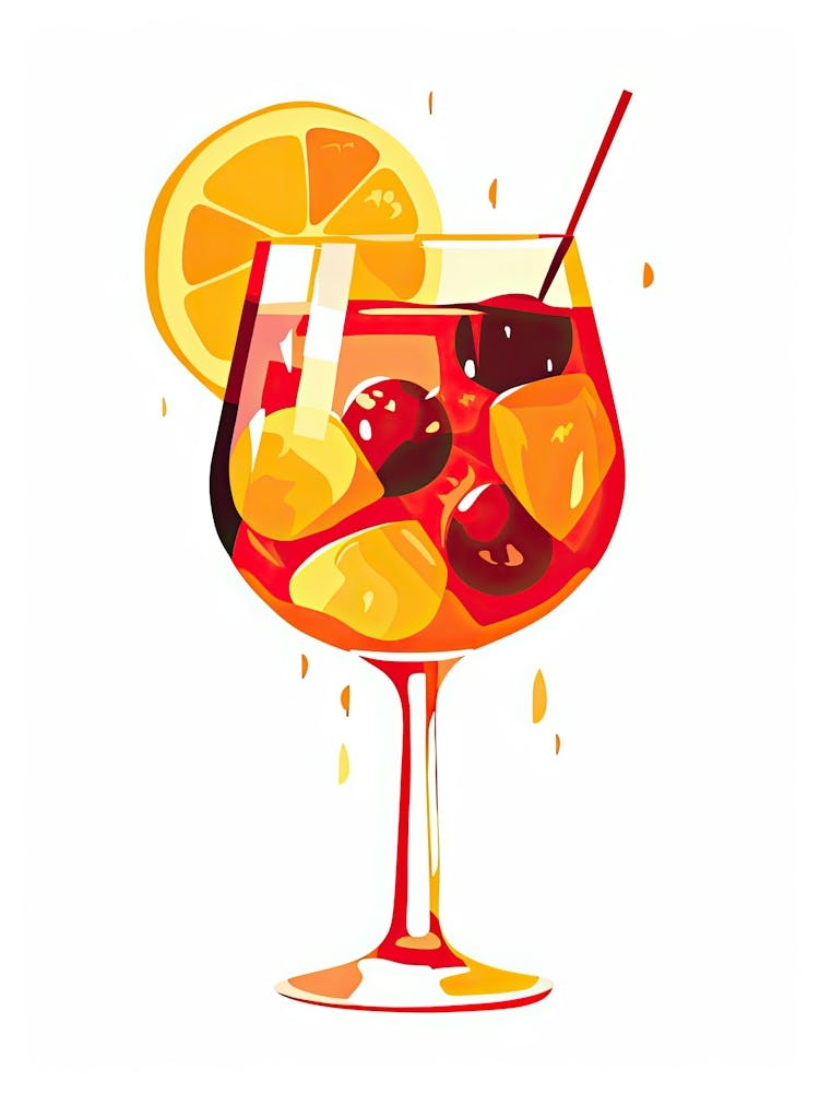 Illustration Sangria Floral Infusion Cocktail 3