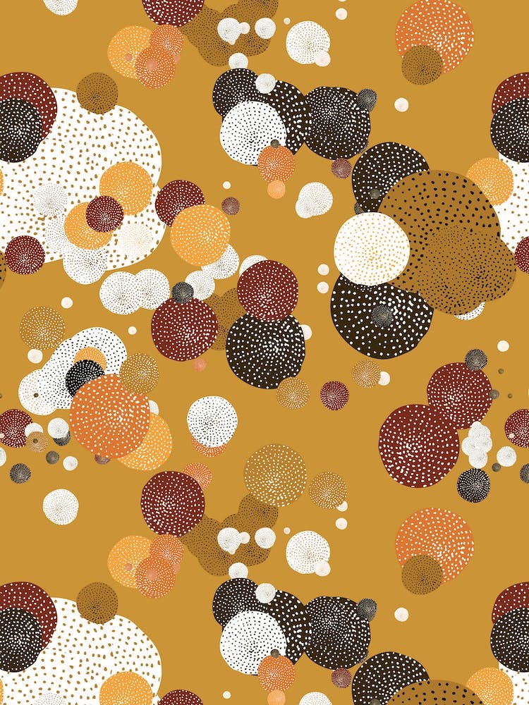 Oriental Circle Textures Mustard 2