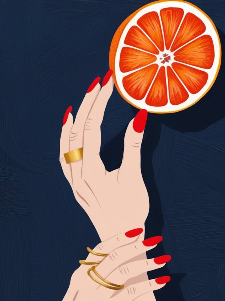 Woman Holding A Grapefruit