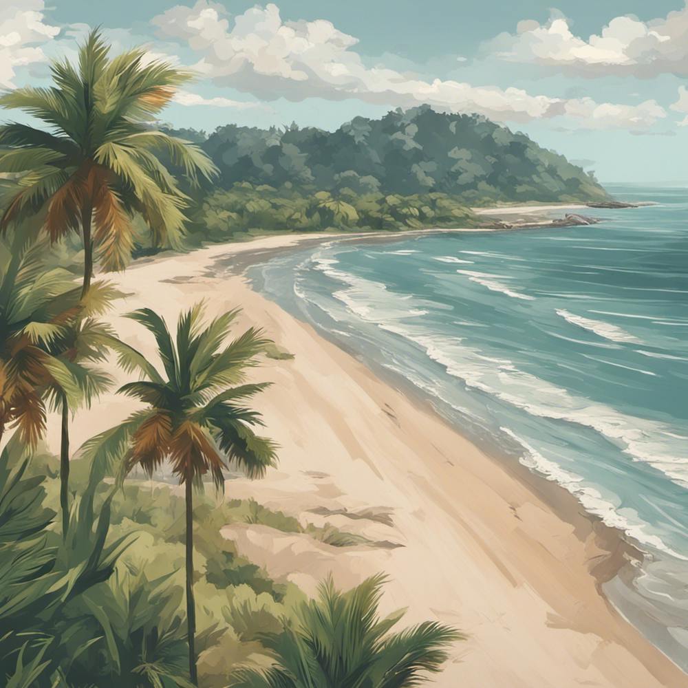 367241 A Beach With A Quiet And Calm View And A Sea With Xl 1024 V1 0