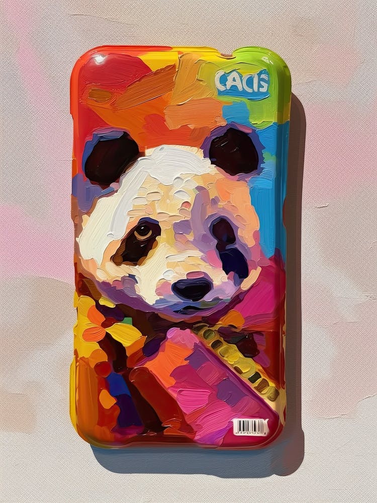 Panda Phone Case Oil Painting 2