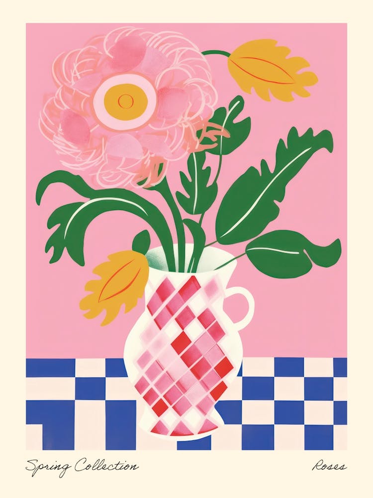Collection Printemps Roses Vase à Fleurs 1