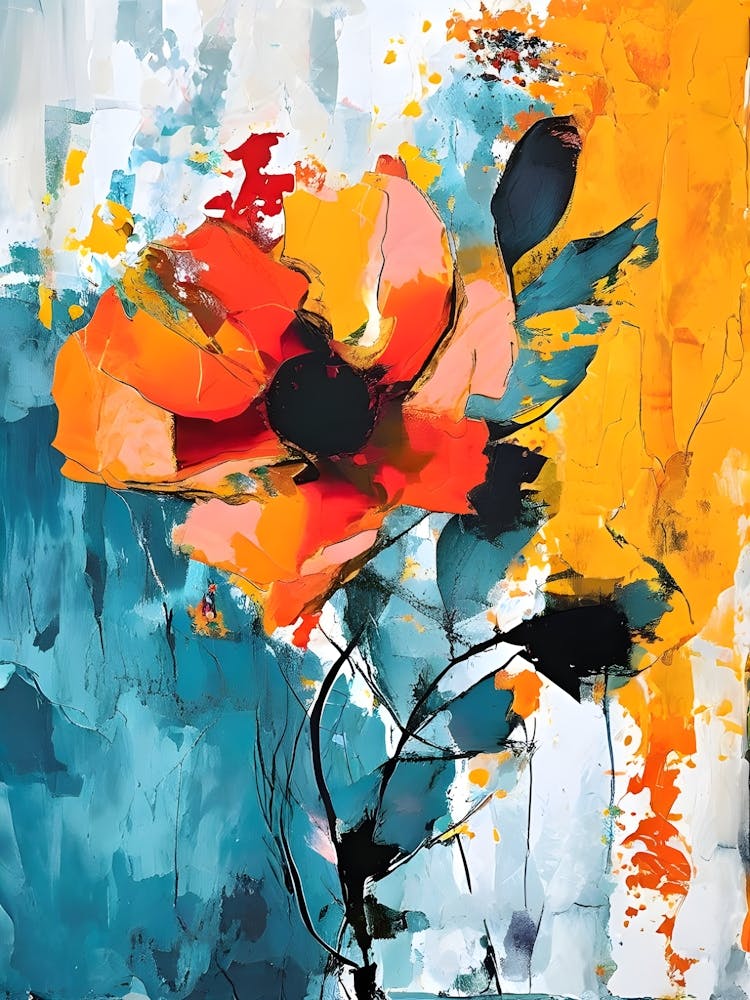 Abstract Floral Experiment With Abstract Shapes And Colors To Create A Modern Floral Composition (4) (1)