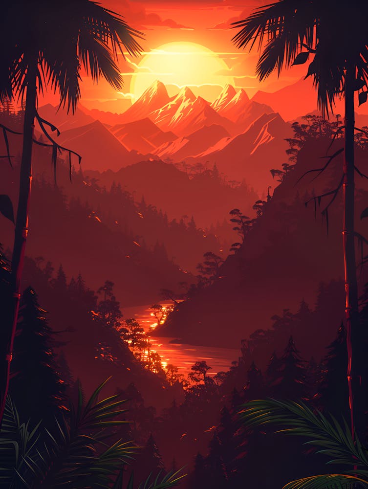 Sunset In The Jungle 1