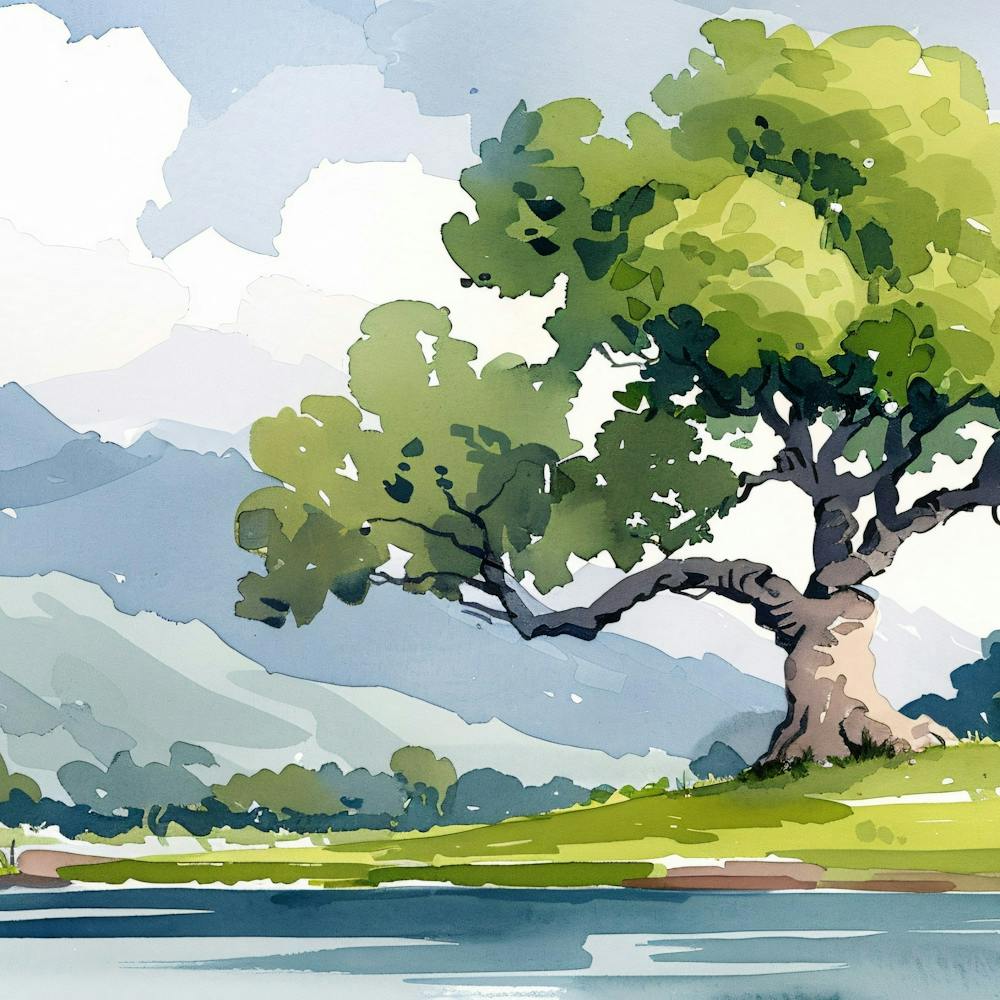 Tree By The Lake