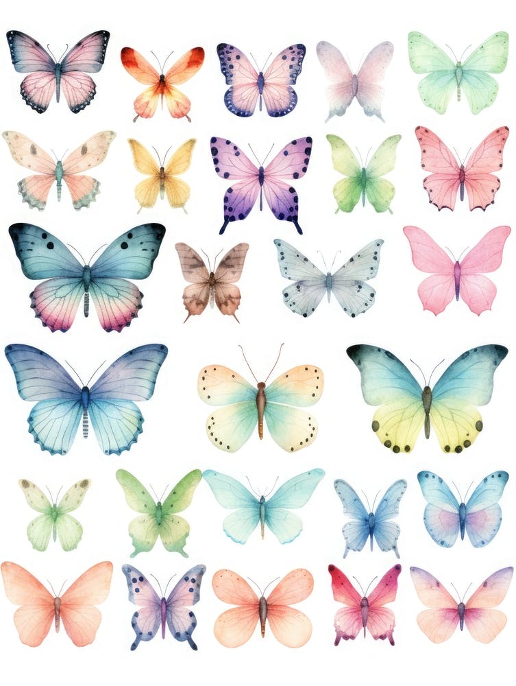 Watercolor Butterflies 2
