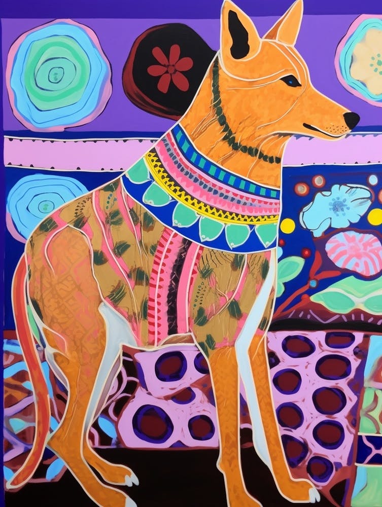 Maximalist Animal Painting Dingo 2