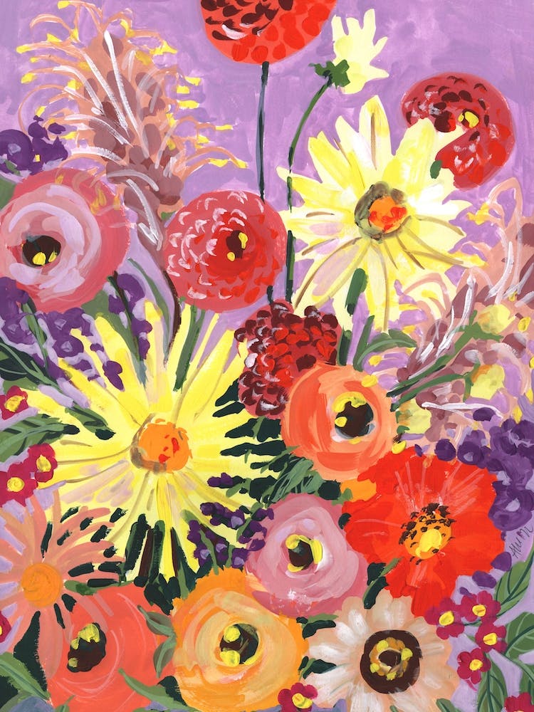 Sunny Aster And Anemones