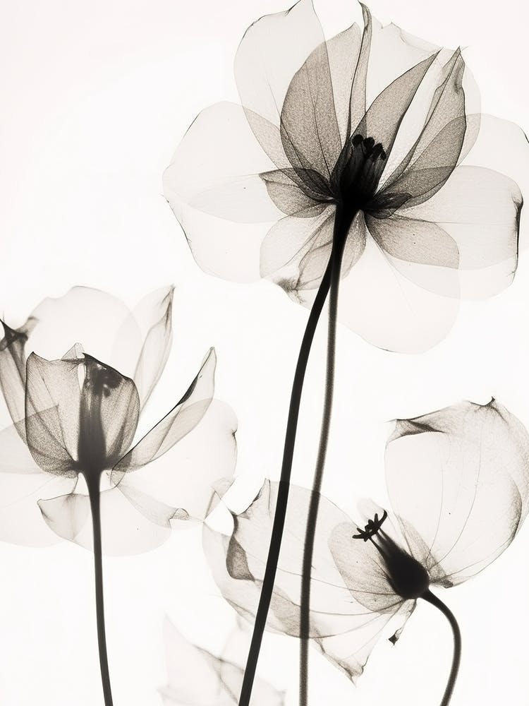 Black And White Flower Silhouette 6