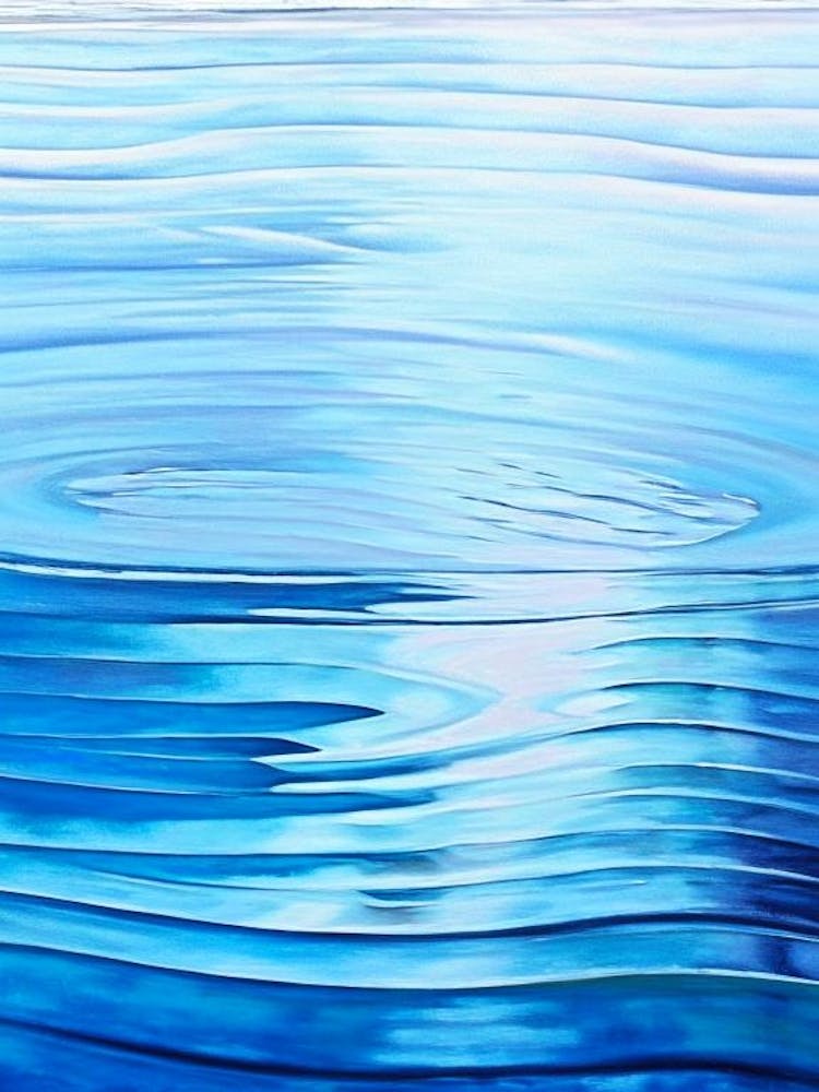 Water Ripples Lake Waterscape Marble Acrylic Painting 2