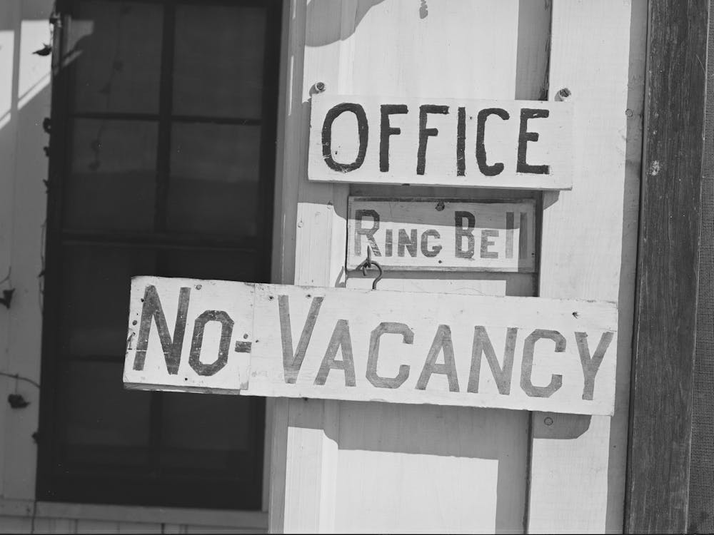 No Vacancy Sign At Tourist Court, Corpus Christi, Texas,As The Courts Have Filled Up With Workmen And Their Families