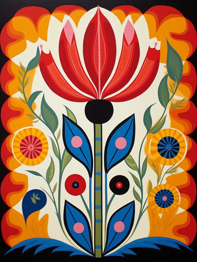 Flower Motif Painting Tulip 1
