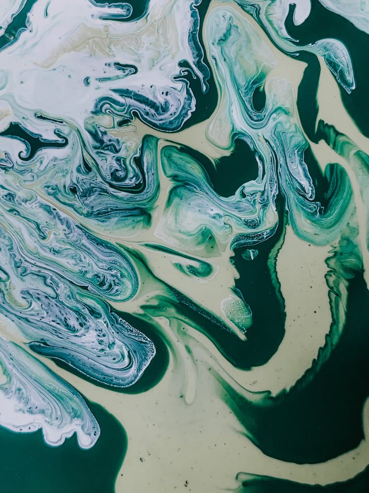 Green And White Swirls