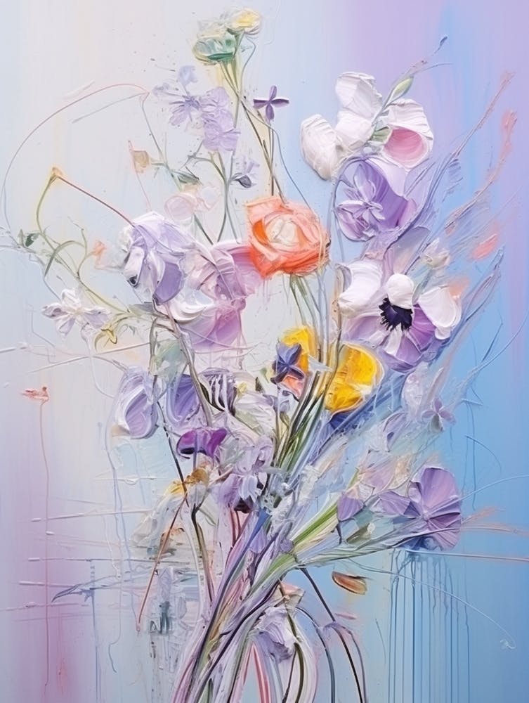 Abstract Flower Painting Lilac 2