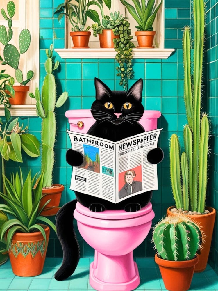 Cat Reading Newspaper 8