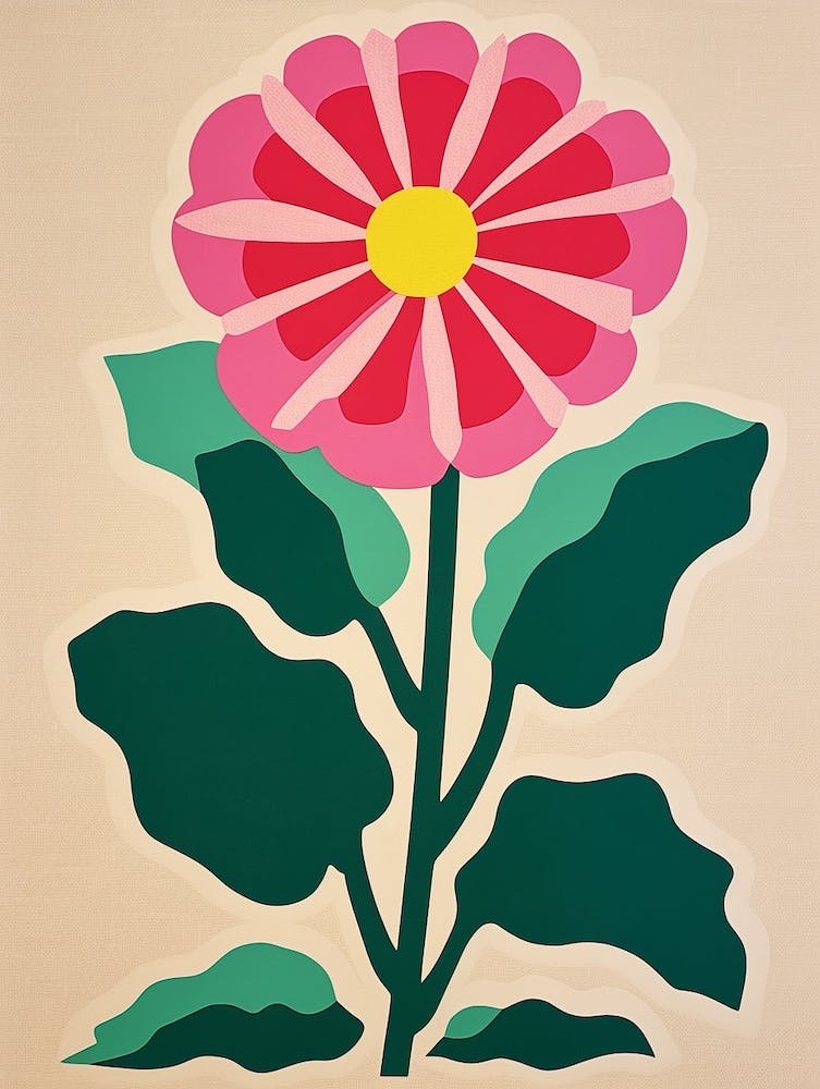 Cut Out Style Flower Art Gerbera Daisy 3