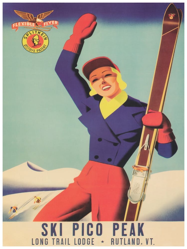 Ski Pico Peak Vermont Vintage Ski Poster