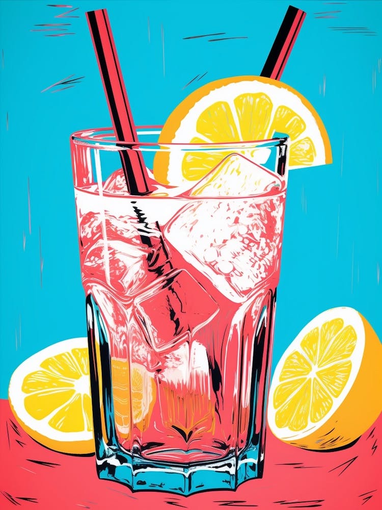 Pop Art Lemon Slice Cocktail 1