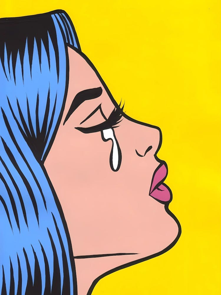 Pop Art Sad Girl Cry