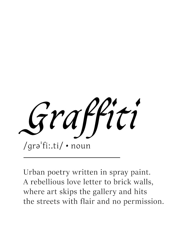 Graffiti Definition Poster - Wörterbuch