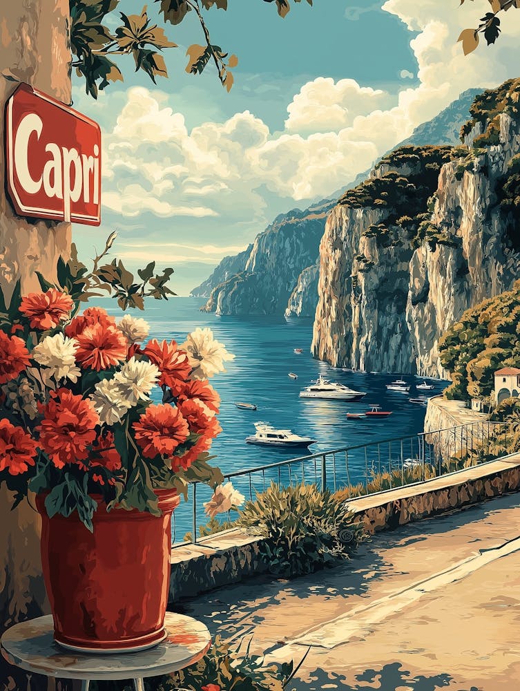 Capri, Italy Vintage Poster