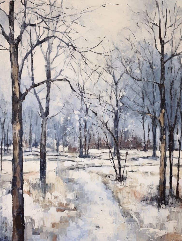 Winter City Park Painting Forest Park St Louis 2