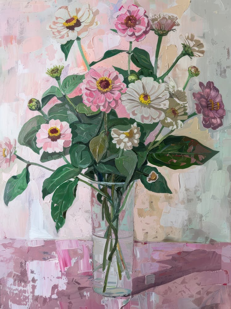 A World Of Flowers Zinnia 1 Painting