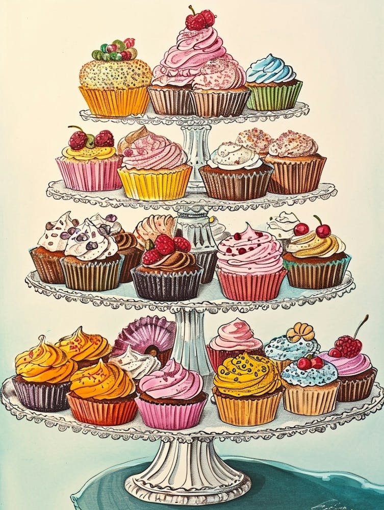 Illustration de cupcake détaillée 2