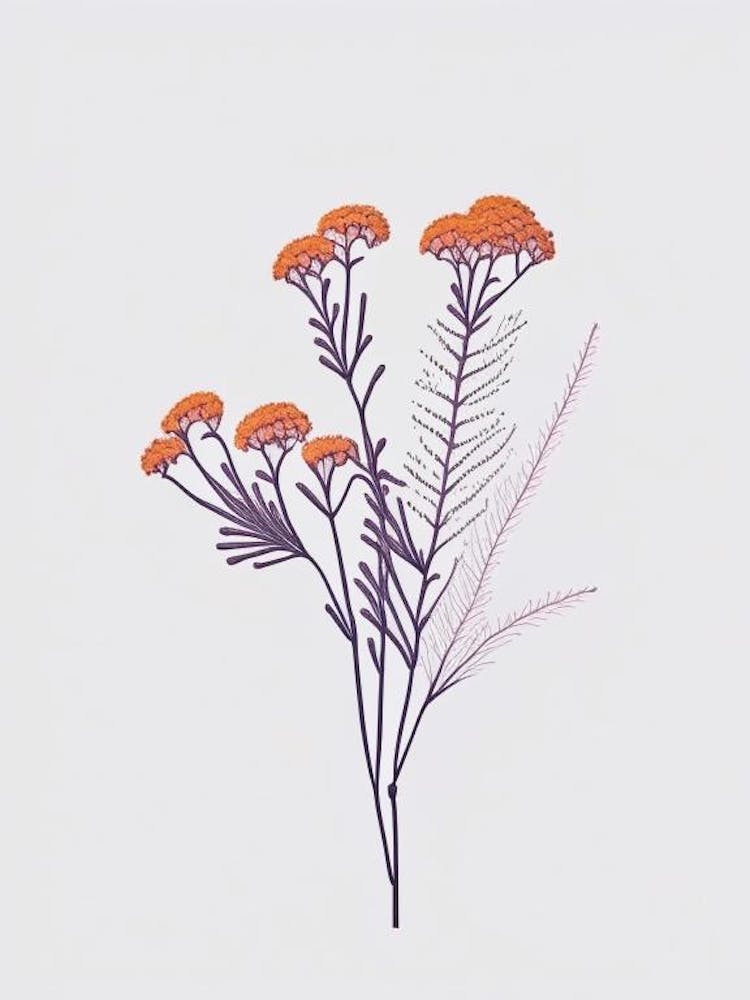 Yarrow Floral Minimal Line Drawing 5 Flower