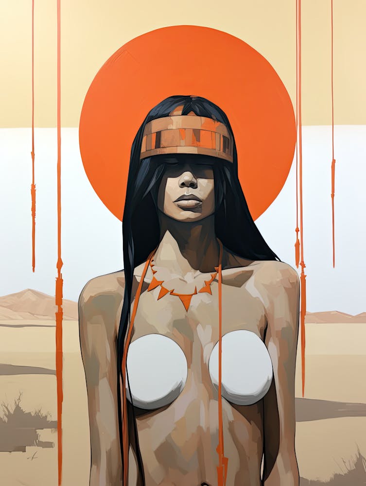 Sacred Feathered Sky, Boho Art Style