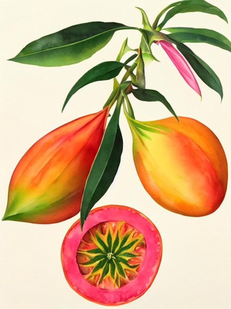 Dragonfruit Watercolour Fruit Painting Fruit