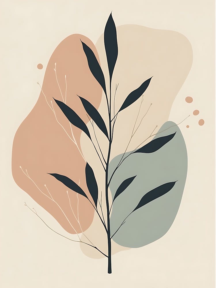 Organic Neutral Leaves with Artistic Texture