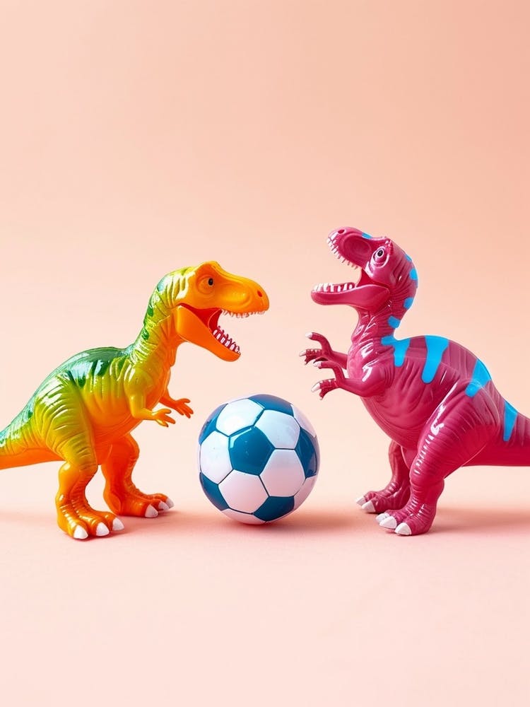 Dinosaure Jouet Jouant au Football 2