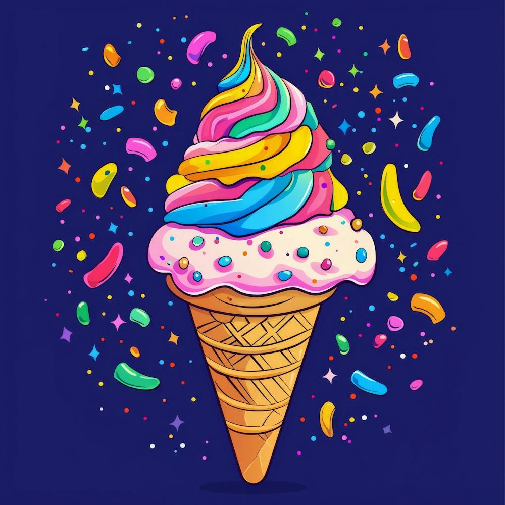 Regenbogen-Eis Druck