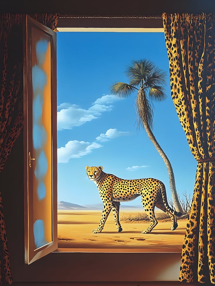 Cheetah In The Desert
