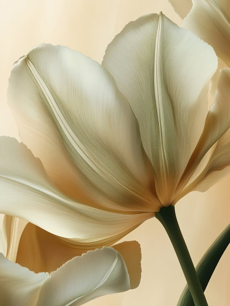 Green Beige Close Up Petals 6