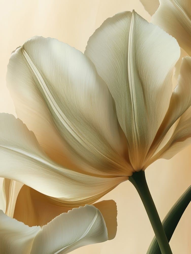 Green Beige Close Up Petals 6