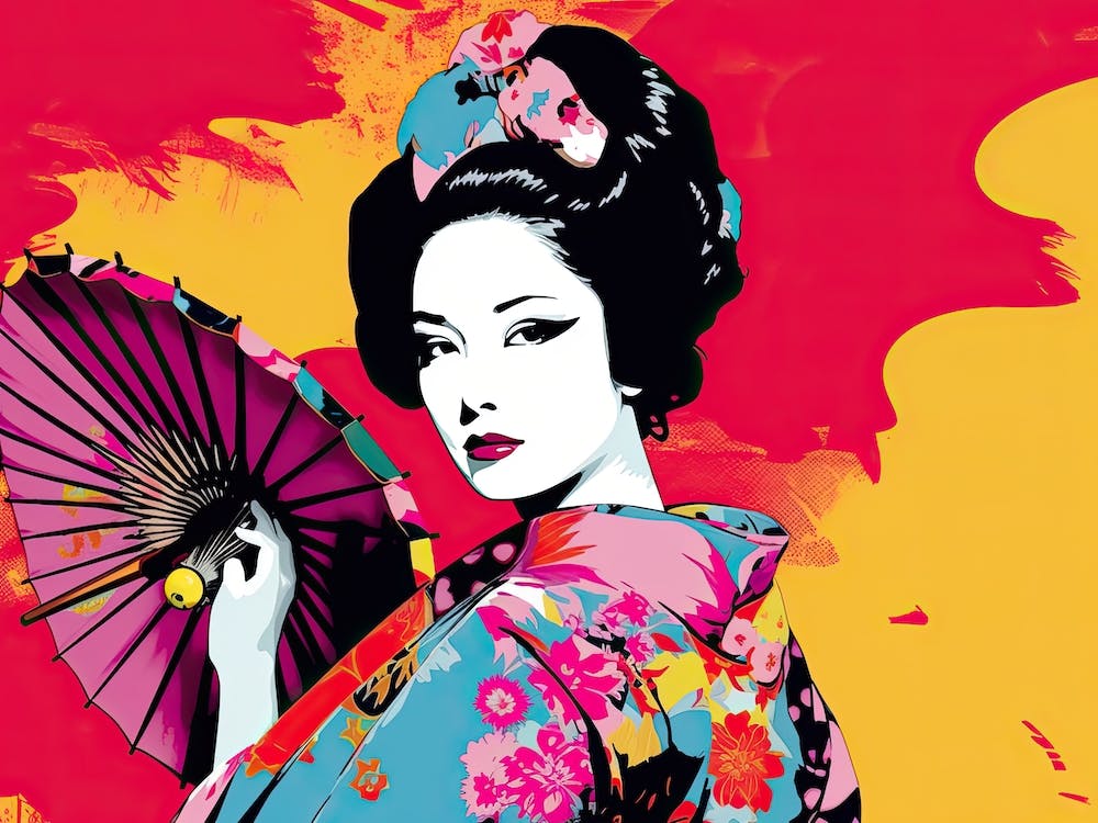 Geisha Gesicht Pop Art 4