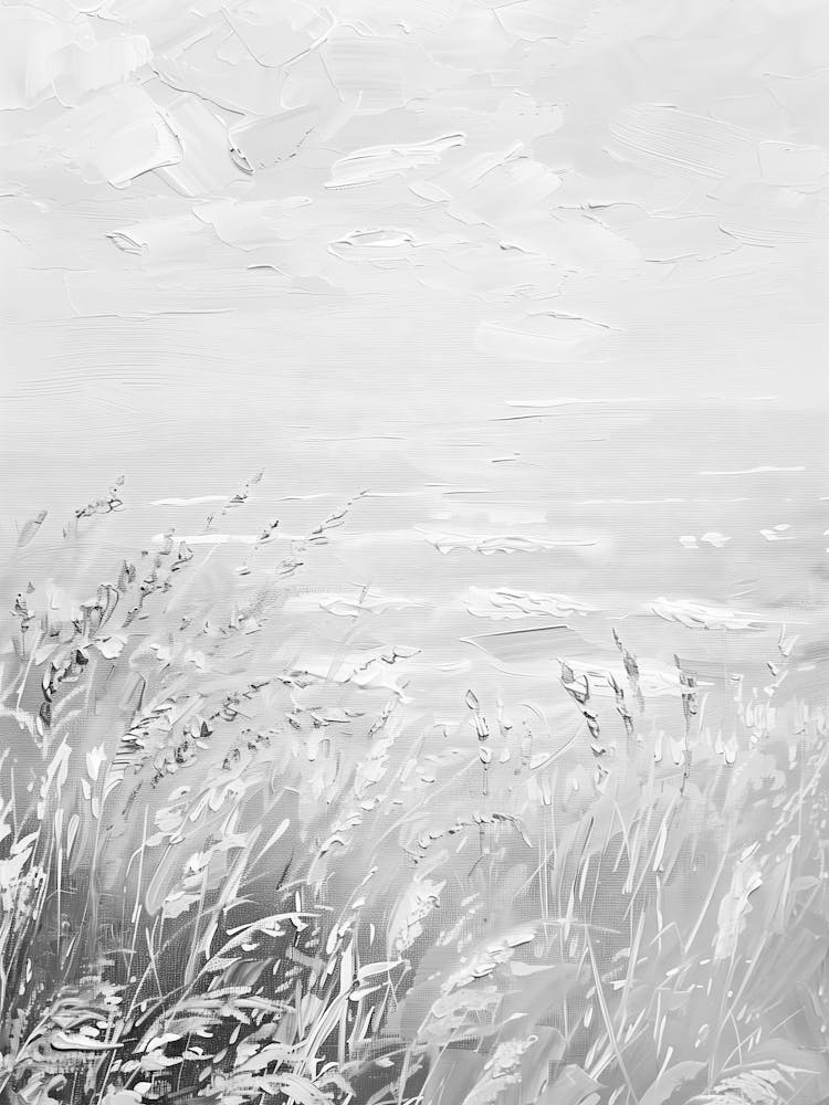 Black And White Of Grass
