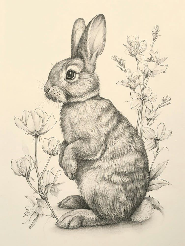 Polish Rex Rabbit Drawing 1